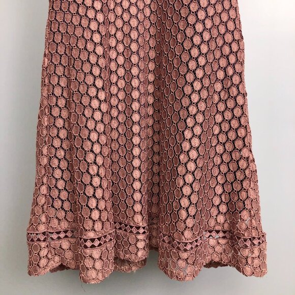 Like New Simons Lace A-Line Collared Sleeveless Midi Dress Size Small - Picture 5 of 10